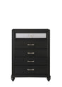 Lila Black Modern Contemporary Solid Wood 5-Drawers Chest - Ella Furniture