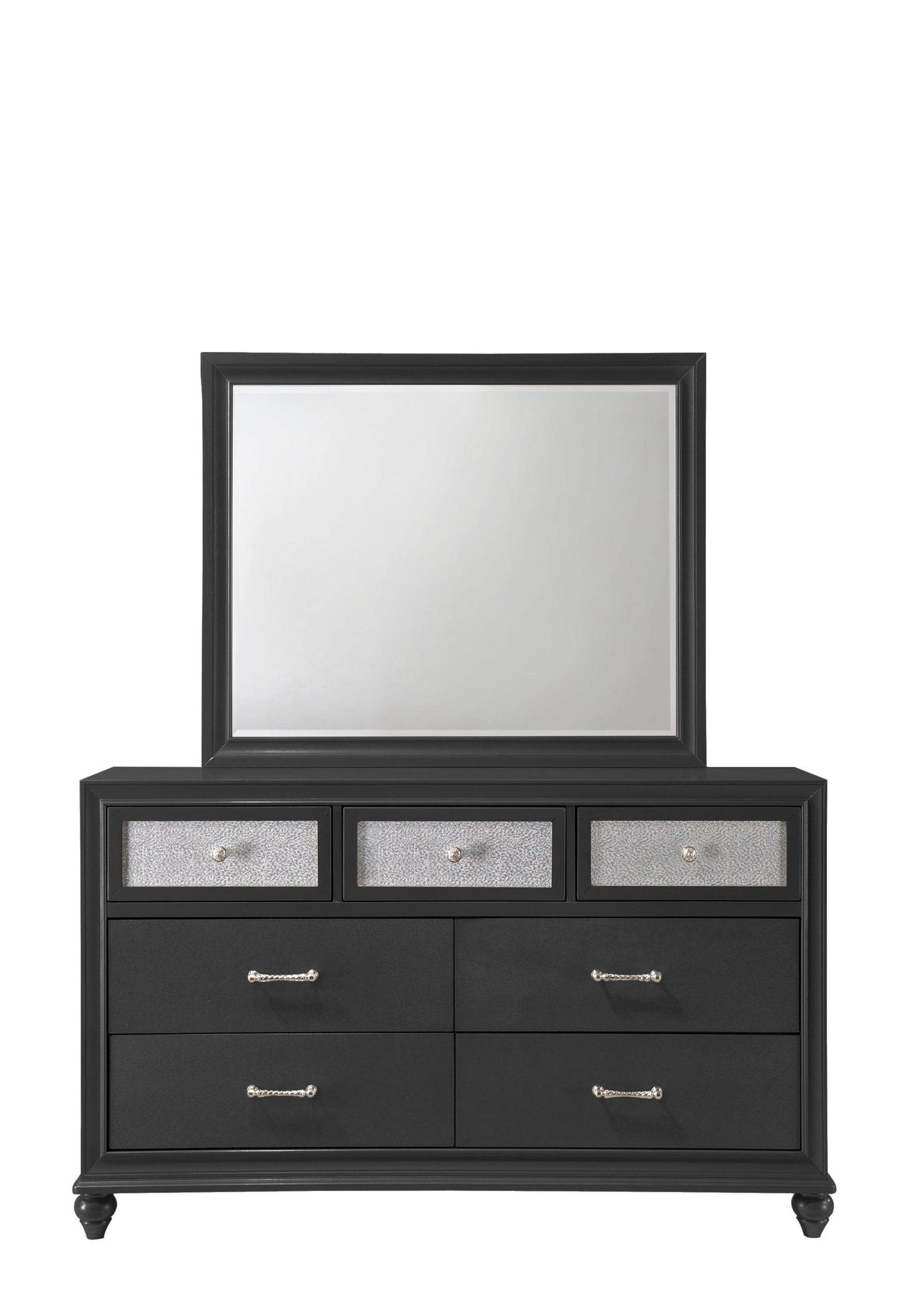 Lila Black Modern Contemporary Solid Wood 5-Drawers Chest - Ella Furniture