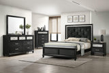 Lila Black Modern Contemporary Solid Wood Velvet Upholstered Tufted King Bed - Ella Furniture
