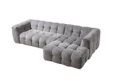 Lili Gray Boucle Raf Sectional - Ella Furniture