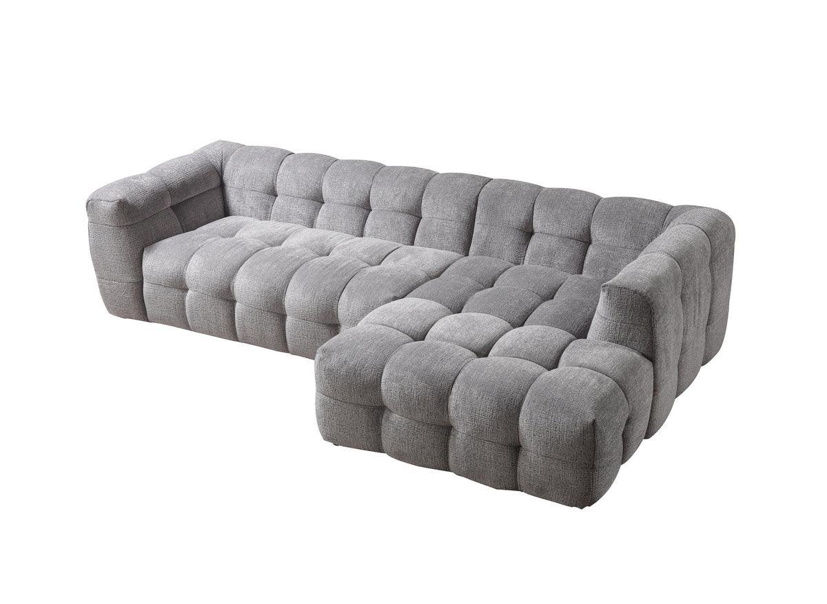 Lili Gray Boucle Raf Sectional - Ella Furniture