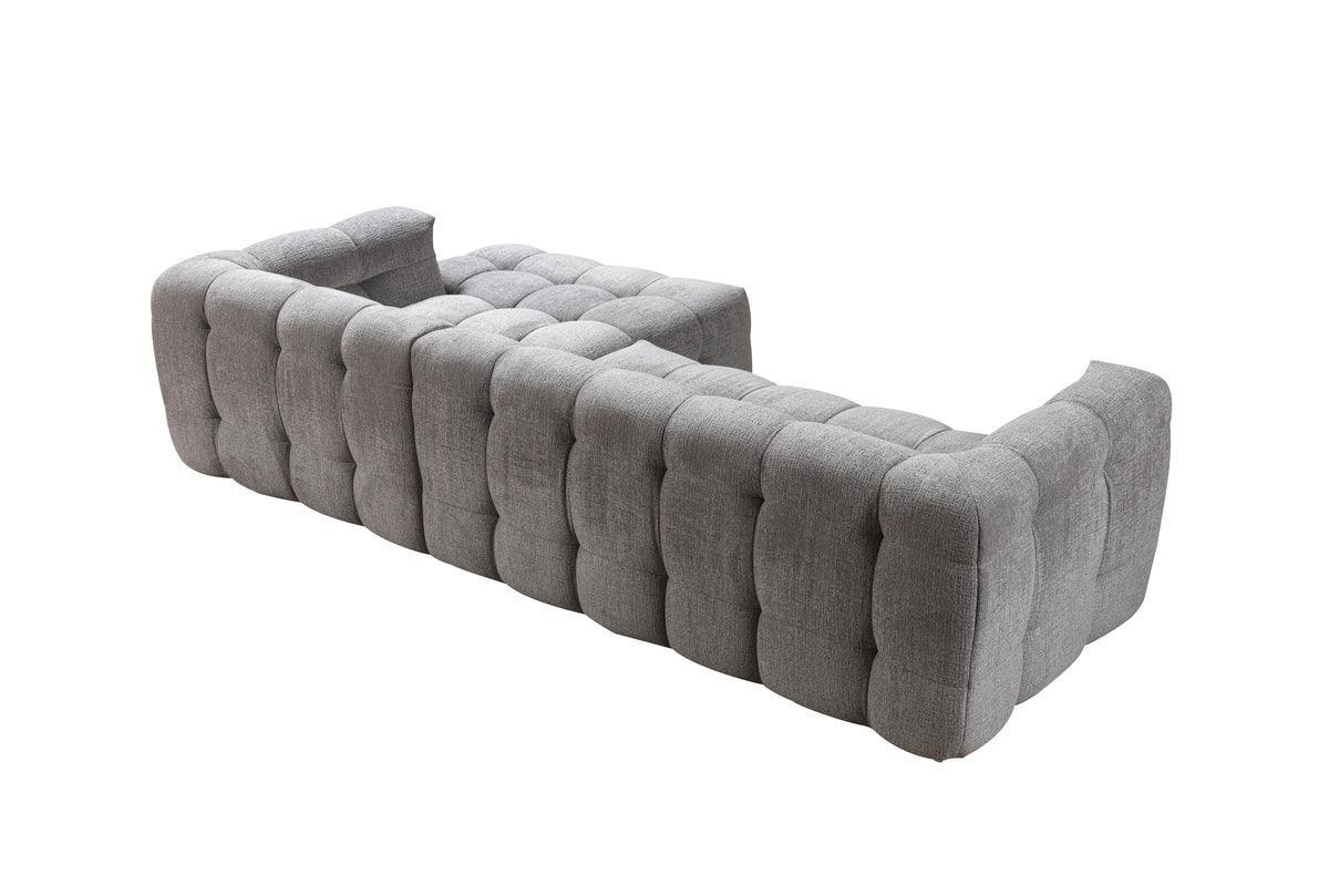 Lili Gray Boucle Raf Sectional - Ella Furniture