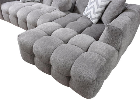 Lili Gray Boucle Raf Sectional - Ella Furniture
