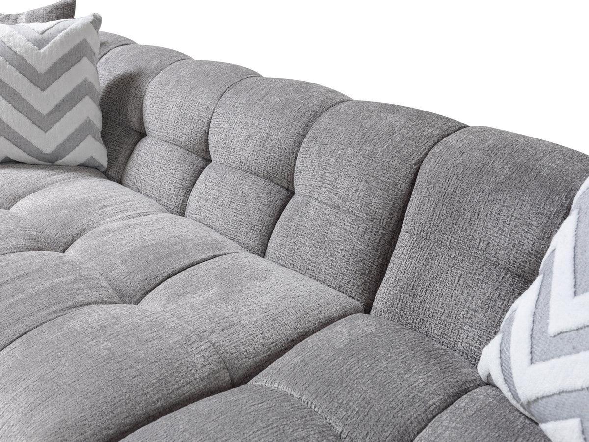 Lili Gray Boucle Raf Sectional - Ella Furniture