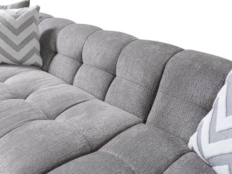 Lili Gray Boucle Raf Sectional - Ella Furniture