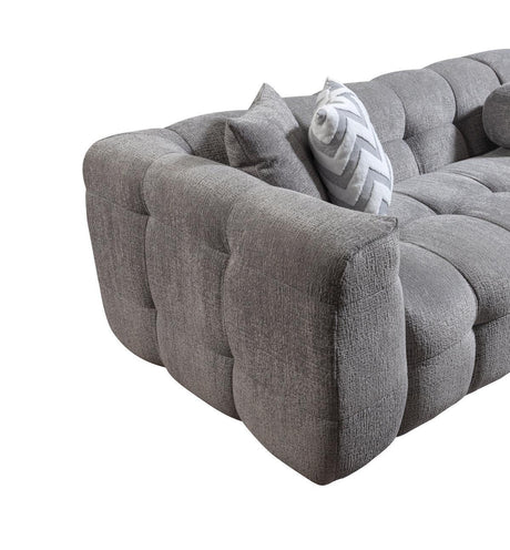 Lili Gray Boucle Raf Sectional - Ella Furniture