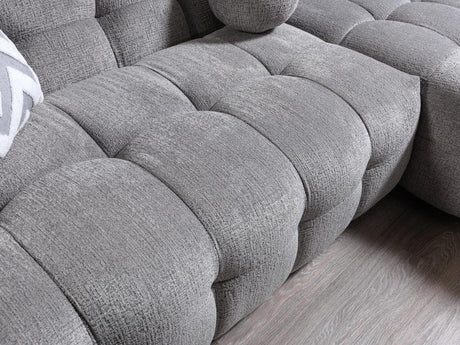 Lili Gray Boucle Raf Sectional - Ella Furniture