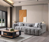 Lili Gray Boucle Raf Sectional - Ella Furniture