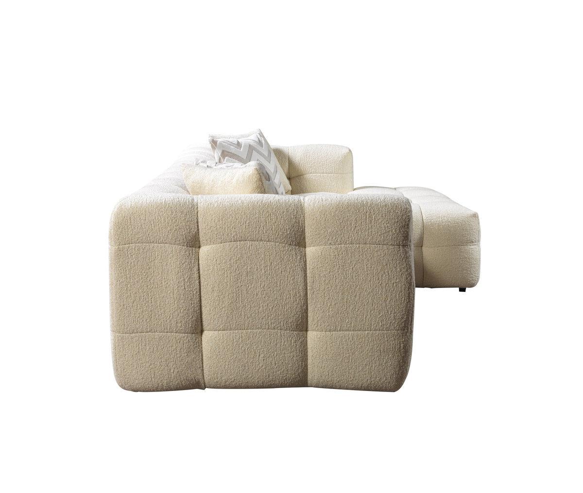 Lili Ivory Boucle Raf Sectional - Ella Furniture