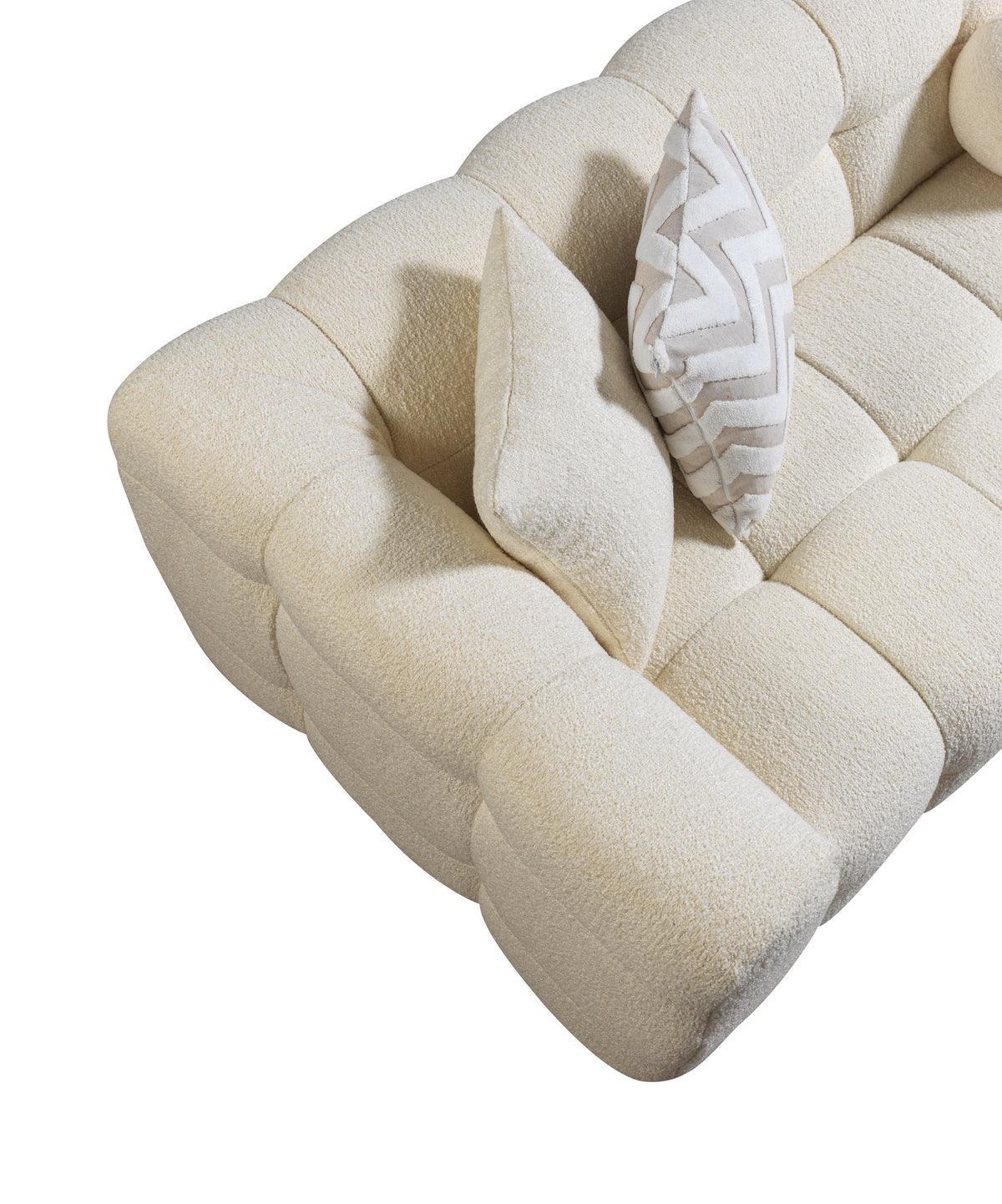 Lili Ivory Boucle Raf Sectional - Ella Furniture