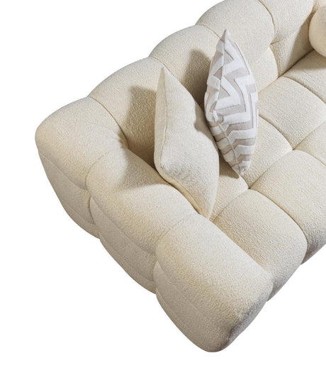 Lili Ivory Boucle Raf Sectional - Ella Furniture