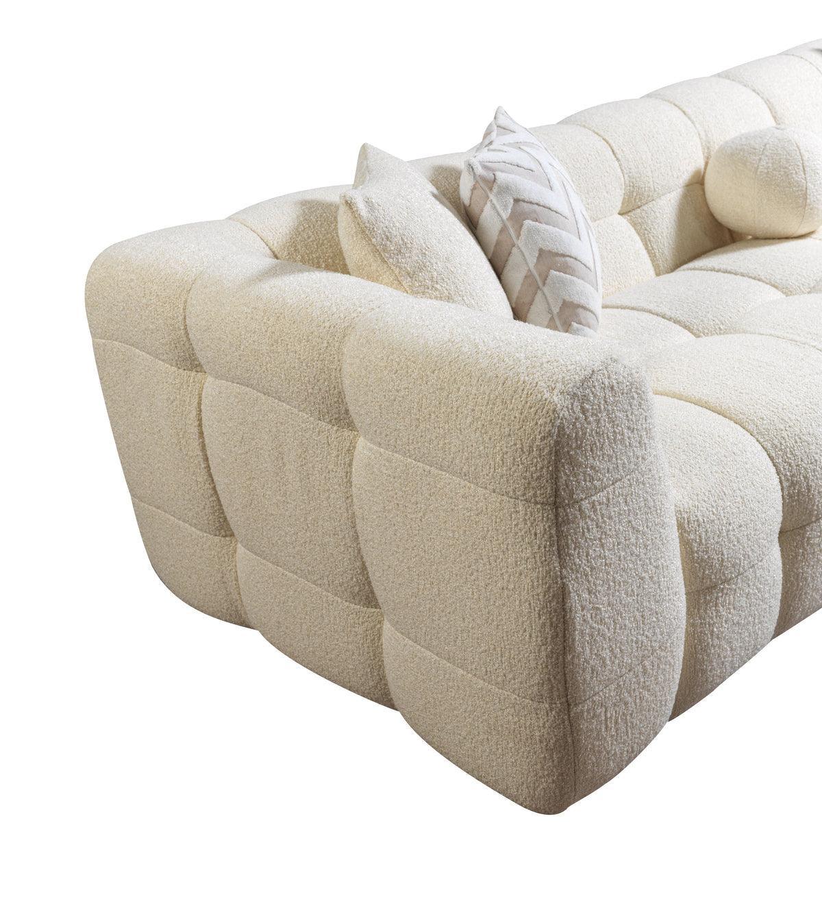 Lili Ivory Boucle Raf Sectional - Ella Furniture