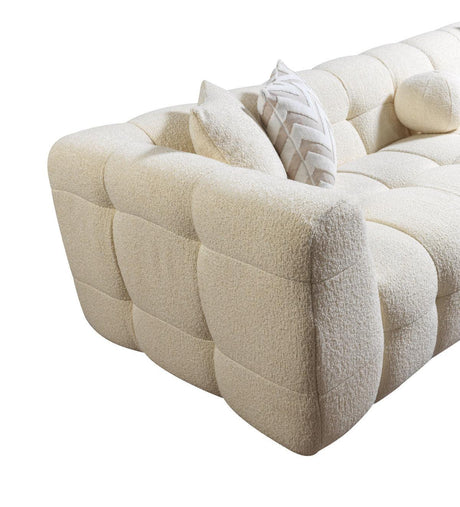 Lili Ivory Boucle Raf Sectional - Ella Furniture