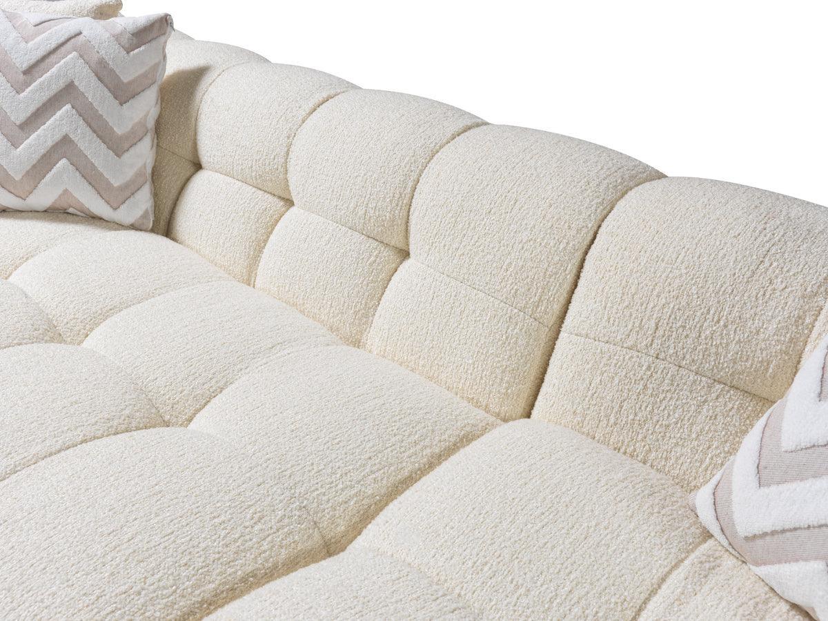 Lili Ivory Boucle Raf Sectional - Ella Furniture
