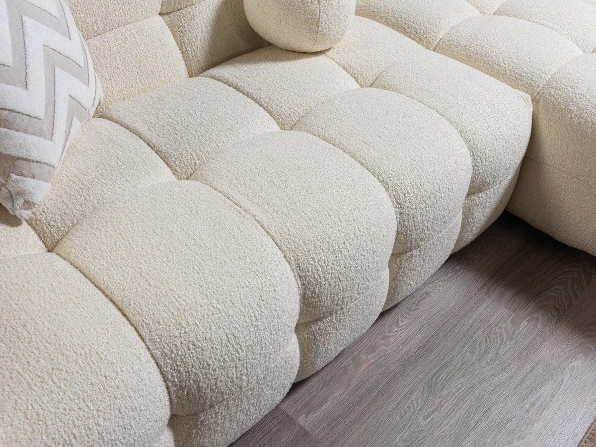 Lili Ivory Boucle Raf Sectional - Ella Furniture