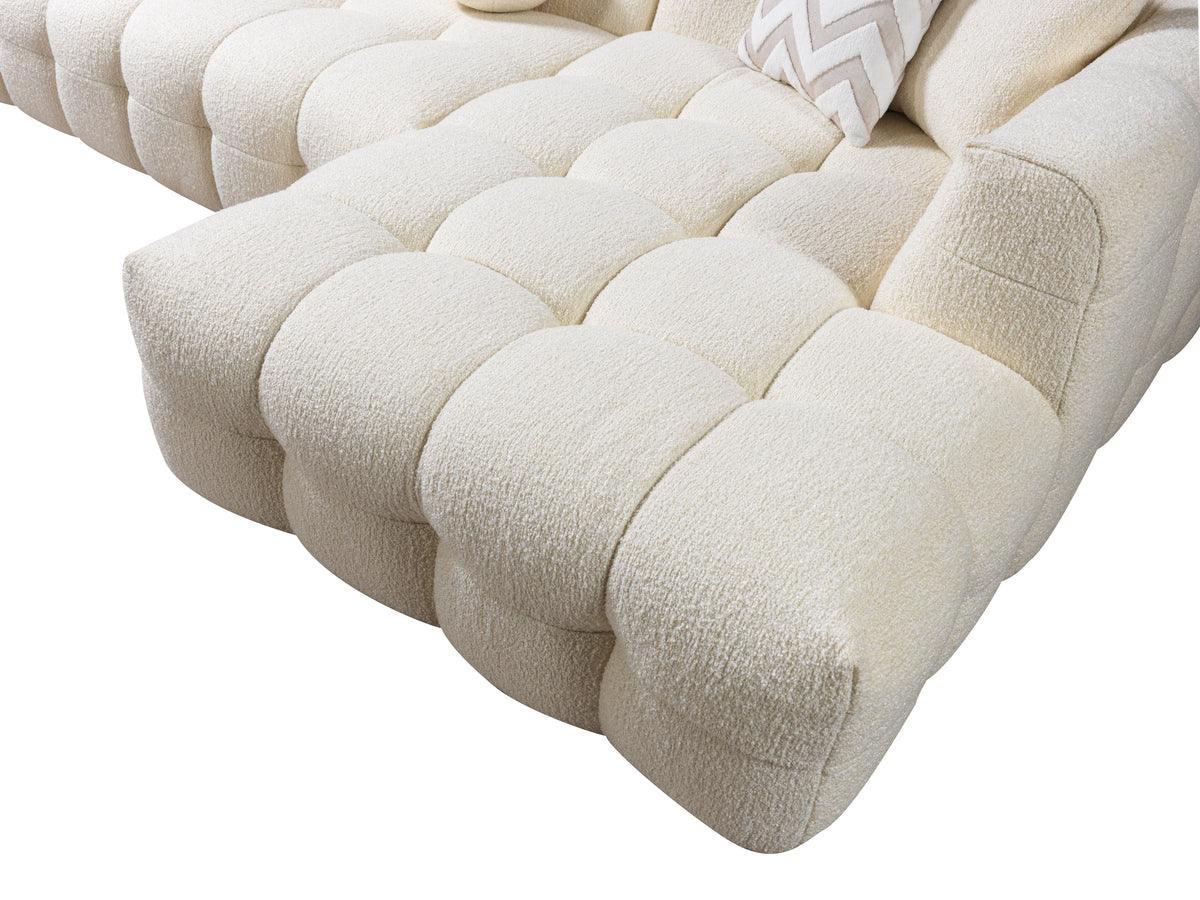 Lili Ivory Boucle Raf Sectional - Ella Furniture