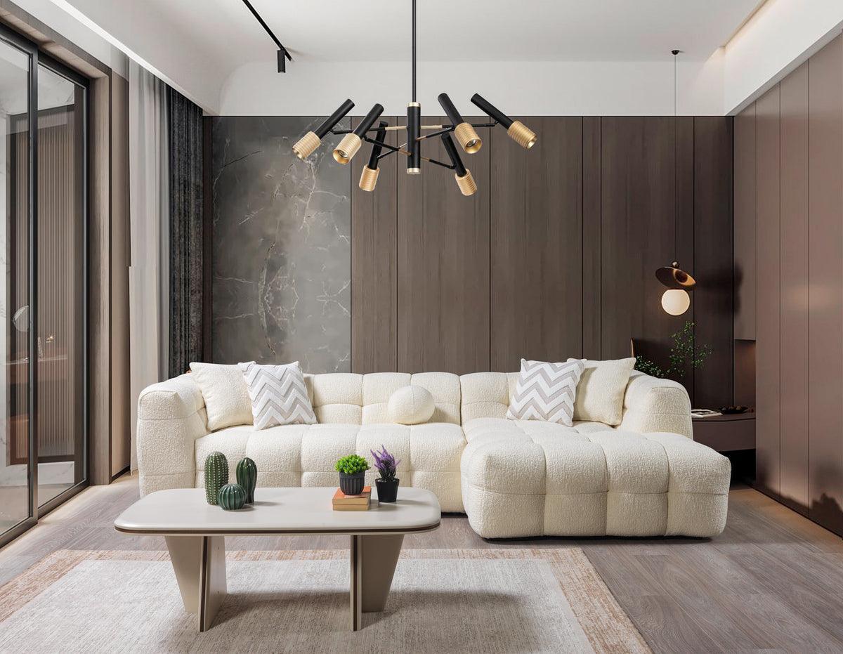 Lili Ivory Boucle Raf Sectional - Ella Furniture