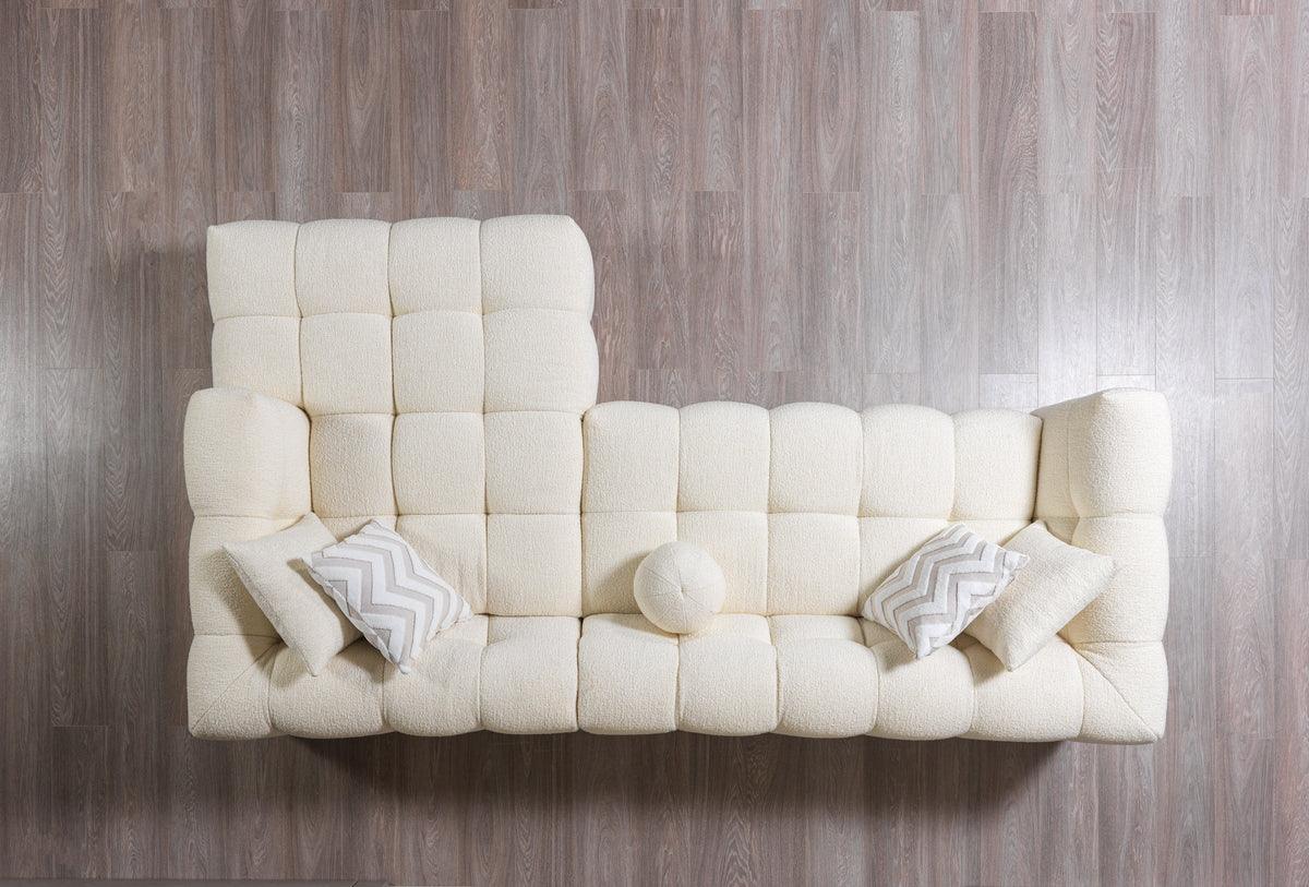 Lili Ivory Boucle Raf Sectional - Ella Furniture