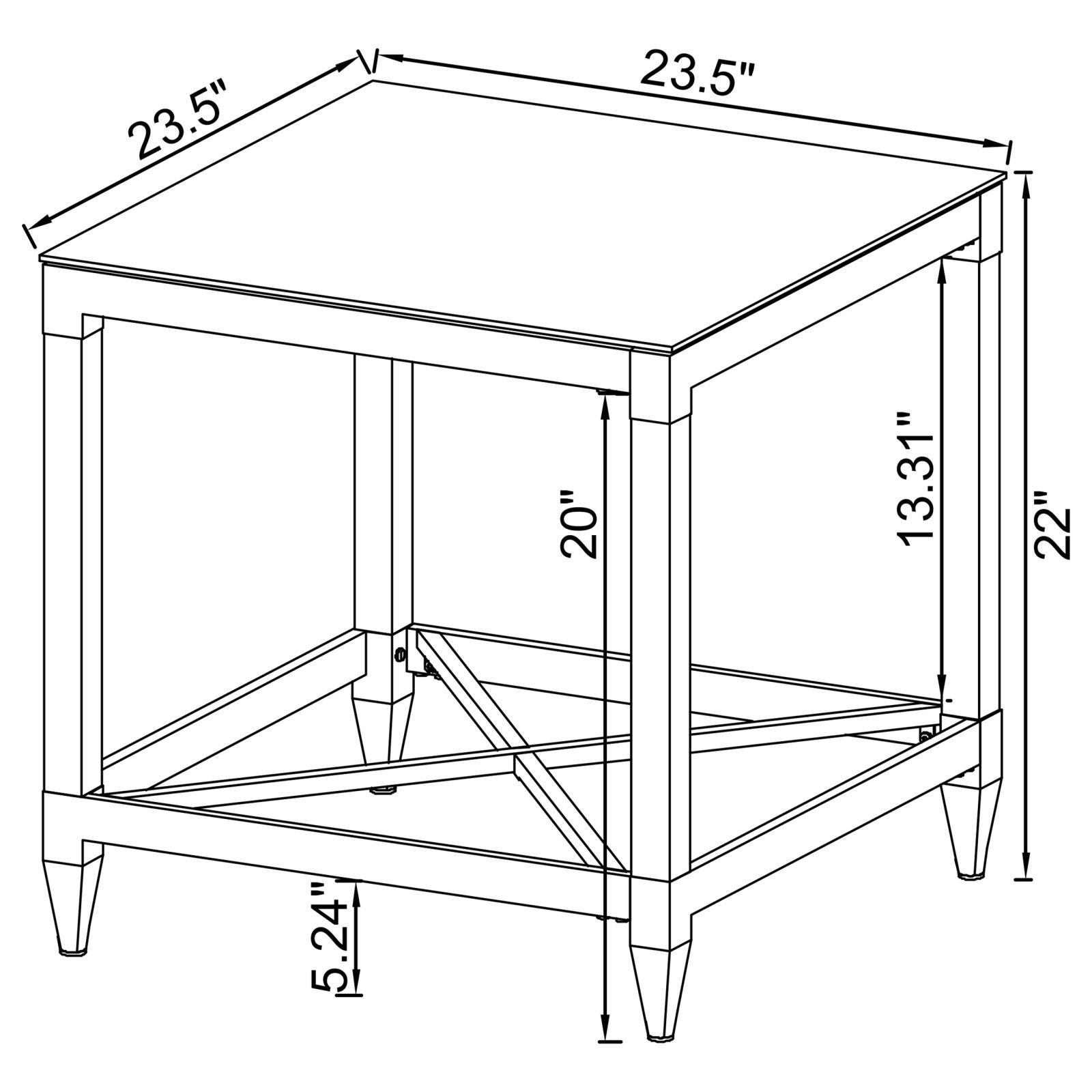 Lindley Square End Table With Acrylic Legs And Tempered Mirror Top Chrome 709727 - Ella Furniture
