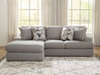 Lindon Smoke 2-Piece Sectional with Chaise from Ella Furniture