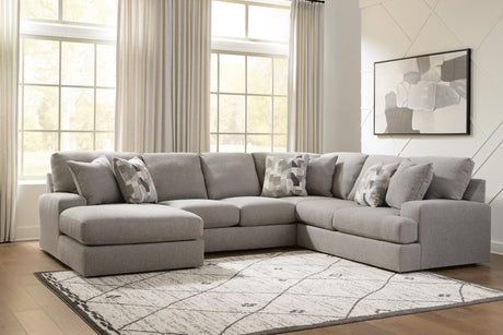 Lindon Smoke 3-Piece Sectional with Chaise from Ella Furniture