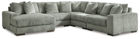 Lindyn Fog 5-Piece Sectional With Ottoman - Ella Furniture