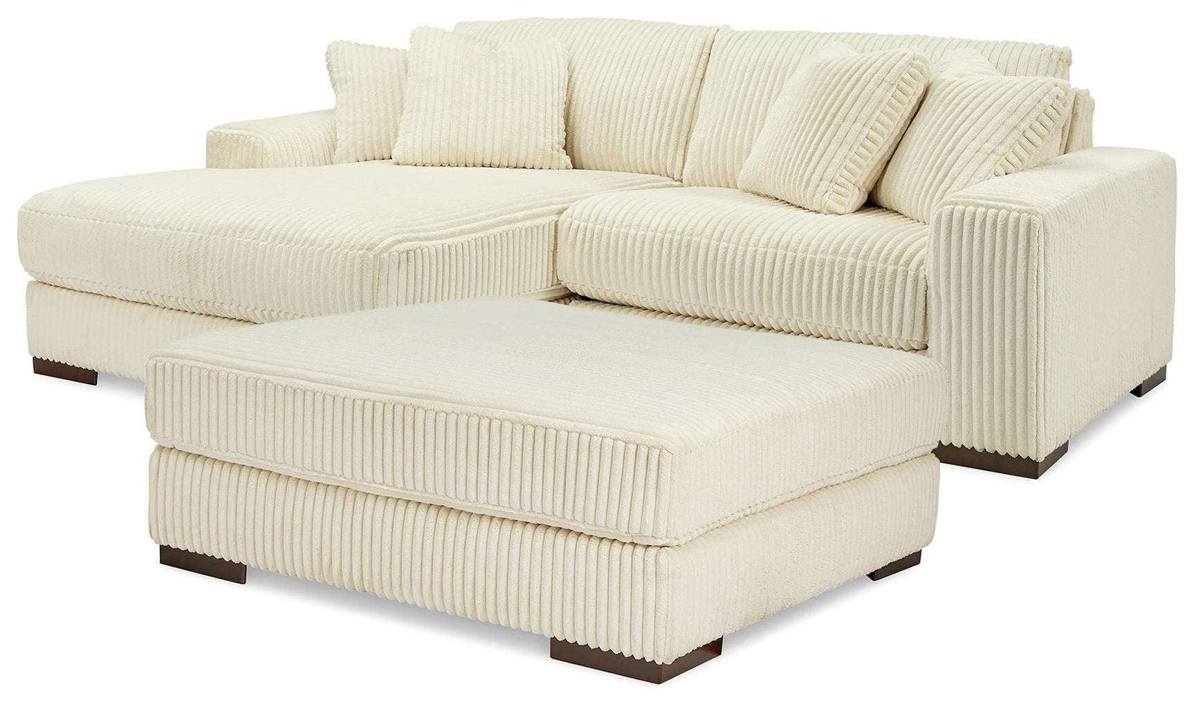 Lindyn Ivory 2-Piece Sectional With Ottoman - Ella Furniture