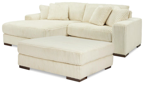 Lindyn Ivory 2-Piece Sectional With Ottoman - Ella Furniture