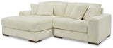 Lindyn Ivory 2-Piece Sectional With Ottoman - Ella Furniture