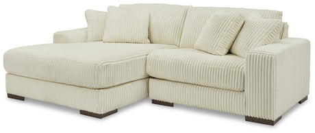 Lindyn Ivory 2-Piece Sectional With Ottoman - Ella Furniture