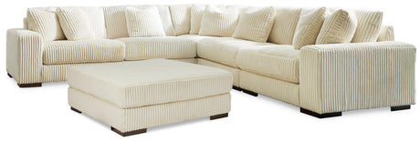 Lindyn Ivory 5-Piece Sectional With Ottoman PKG014504 - 21104S5 | 2110408 - Ella Furniture