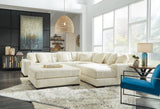 Lindyn Ivory 5-Piece Sectional With Ottoman PKG014506 - 21104S7 | 2110408 - Ella Furniture