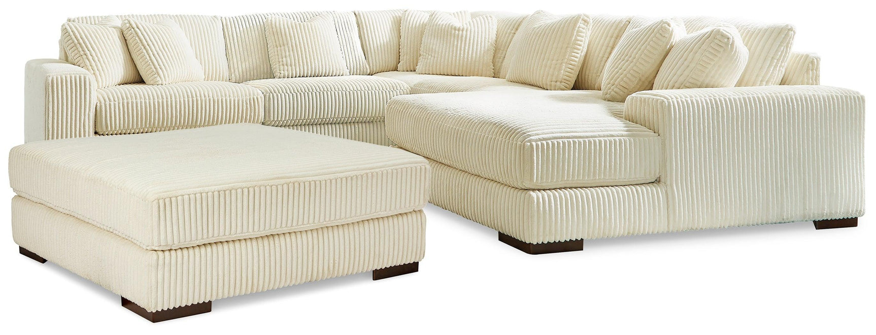 Lindyn Ivory 5-Piece Sectional With Ottoman PKG014506 - 21104S7 | 2110408 - Ella Furniture