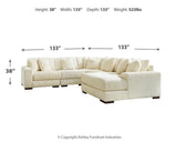 Lindyn Ivory 5-Piece Sectional With Ottoman PKG014506 - 21104S7 | 2110408 - Ella Furniture