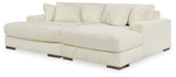 Lindyn Ivory Super Chaise - Ella Furniture