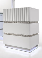 Lisbon White Contemporary Bedroom Set with Cool LED view 5