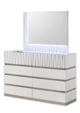 Lisbon White Contemporary Bedroom Set with Cool LED view 8