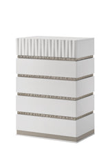 Lisbon White Contemporary Bedroom Set with Cool LED view 9