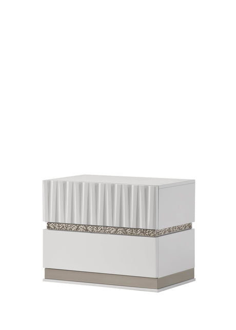 Lisbon White Contemporary Bedroom Set with Cool LED view 10