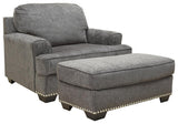 Locklin Carbon Chair And Ottoman - Ella Furniture