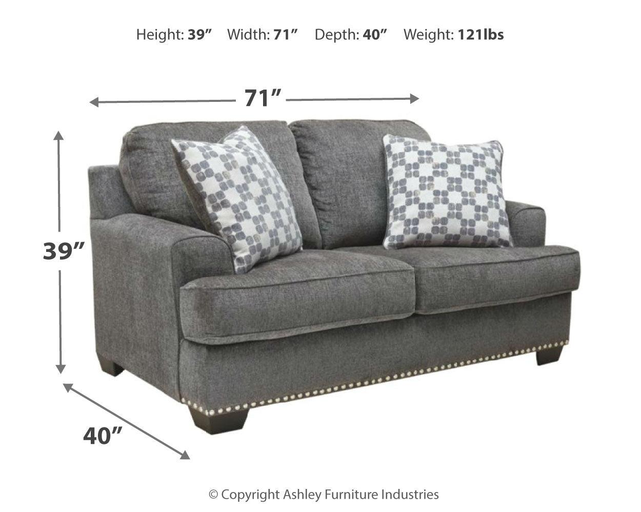 Locklin Carbon Sofa And Loveseat - Ella Furniture