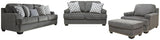 Locklin Carbon Sofa, Loveseat, Chair And Ottoman - Ella Furniture