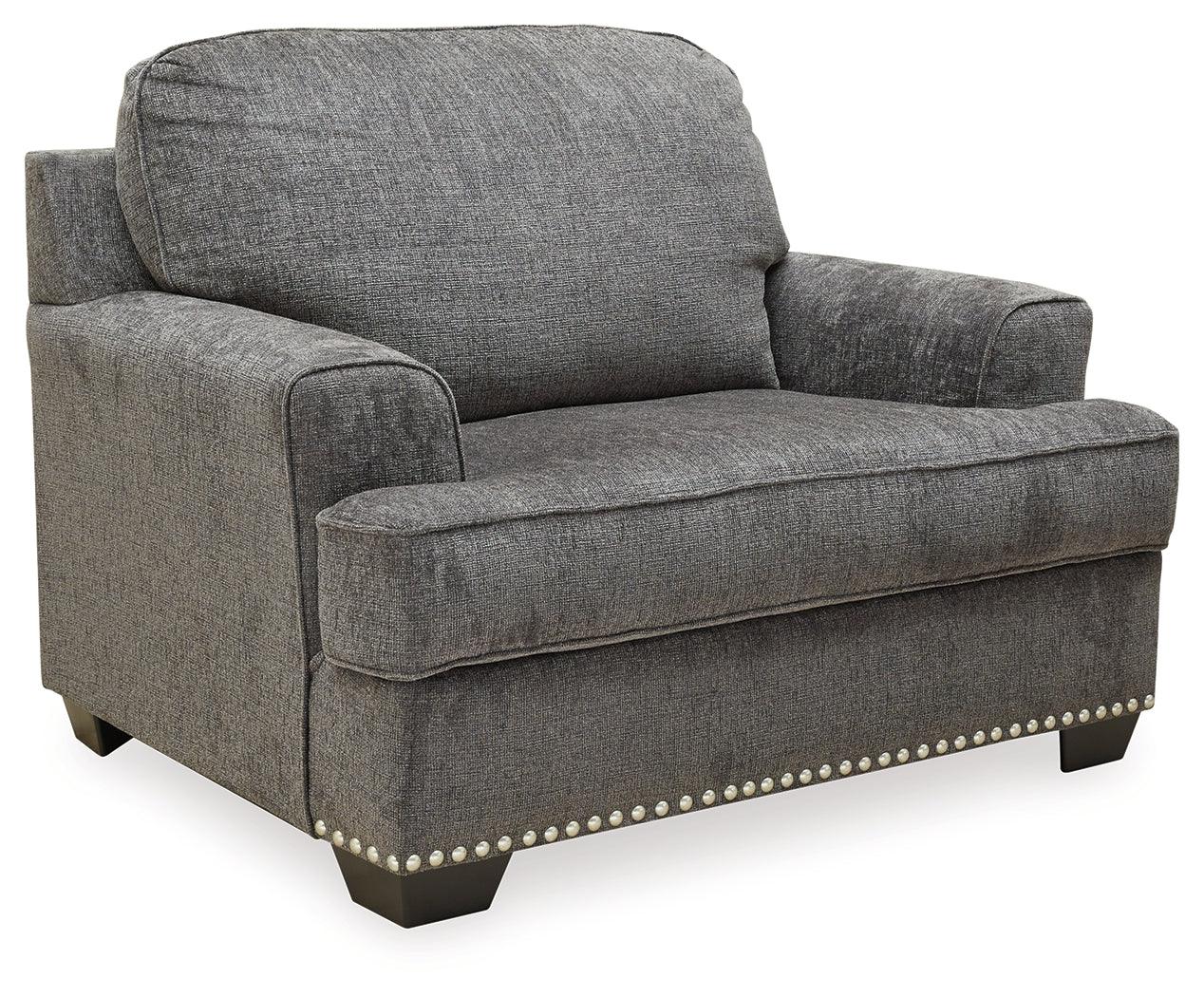 Locklin Carbon Sofa, Loveseat, Chair And Ottoman - Ella Furniture