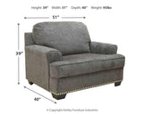 Locklin Carbon Sofa, Loveseat, Chair And Ottoman - Ella Furniture