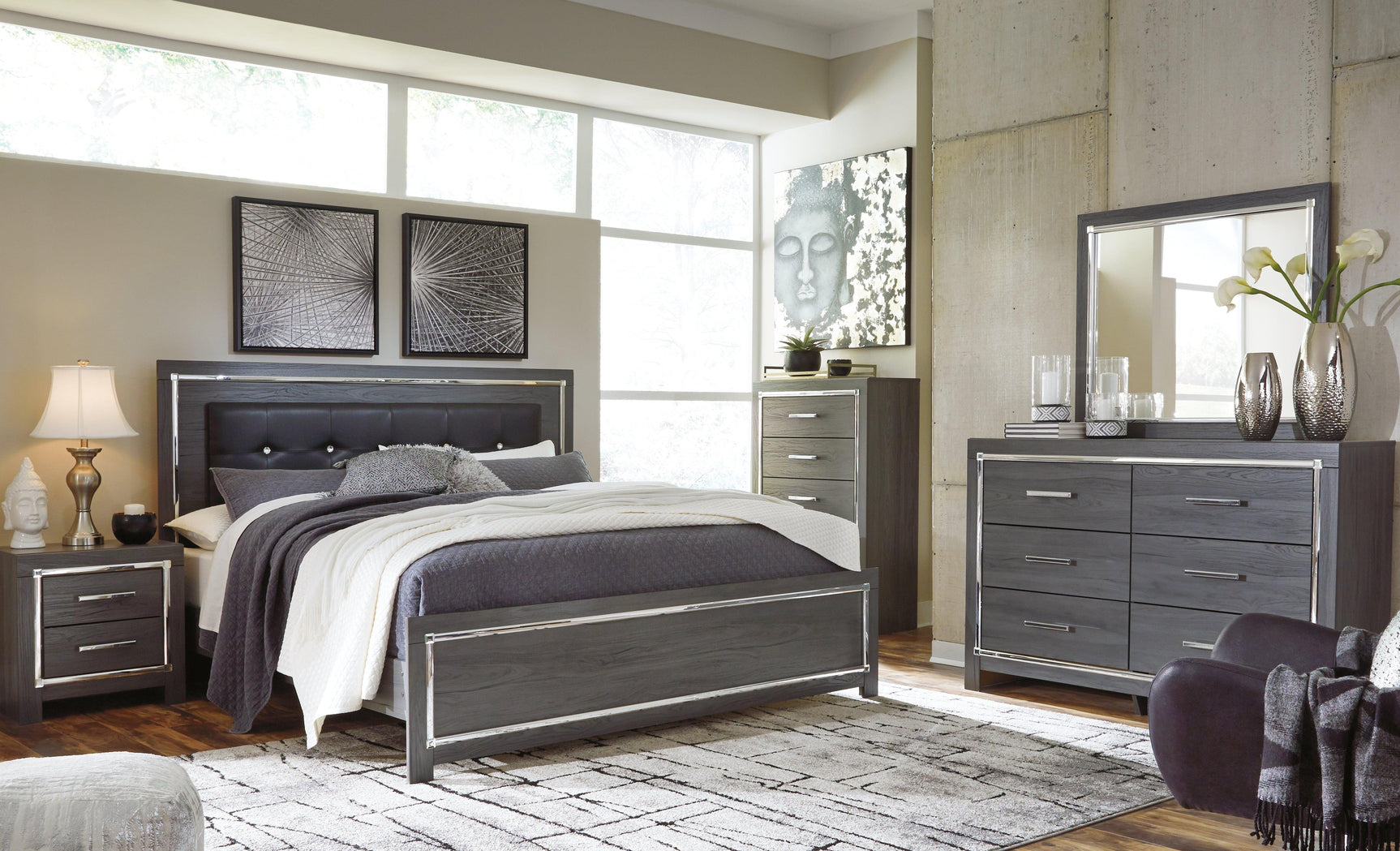 Lodanna Gray Panel Bedroom Set - Ella Furniture