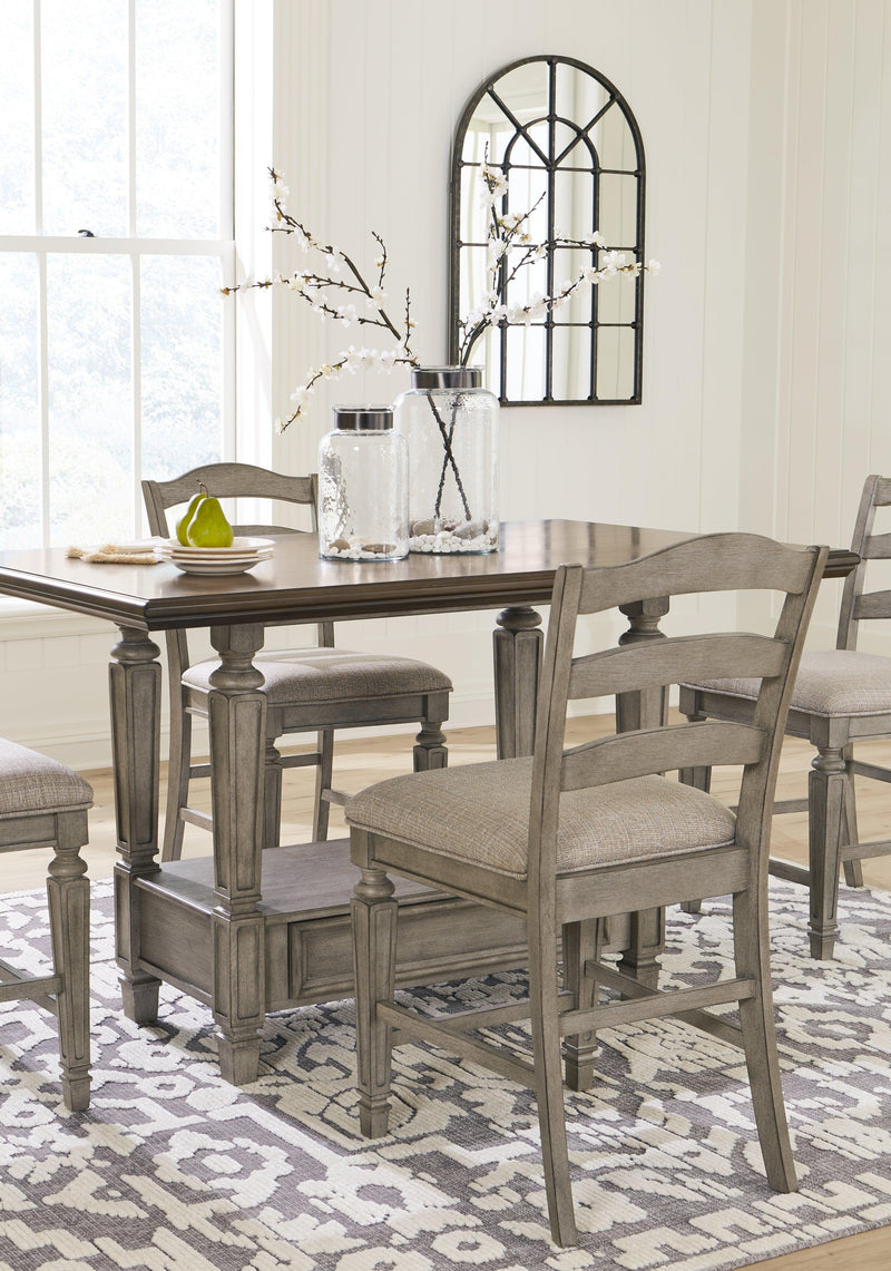 Lodenbay Antique Gray Counter Height Dining Table And 4 Barstools - Ella Furniture