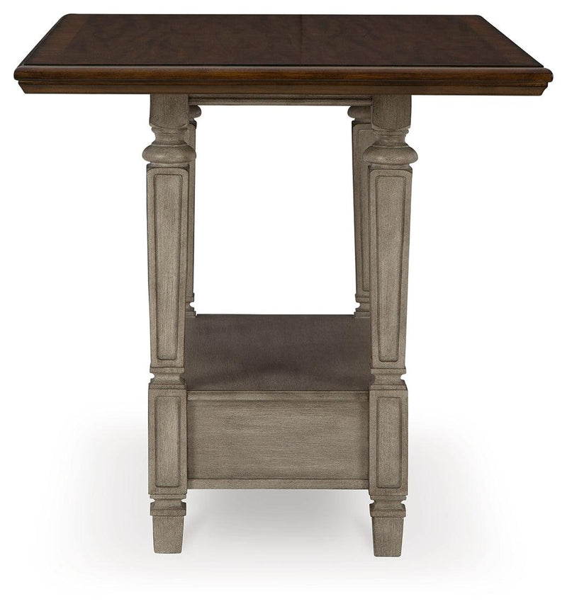 Lodenbay Antique Gray Counter Height Dining Table And 6 Barstools With Storage - Ella Furniture