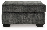 Lonoke Gunmetal Chair And Ottoman - Ella Furniture