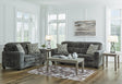 Lonoke Gunmetal Sofa And Loveseat - Ella Furniture
