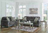 Lonoke Gunmetal Sofa And Loveseat - Ella Furniture